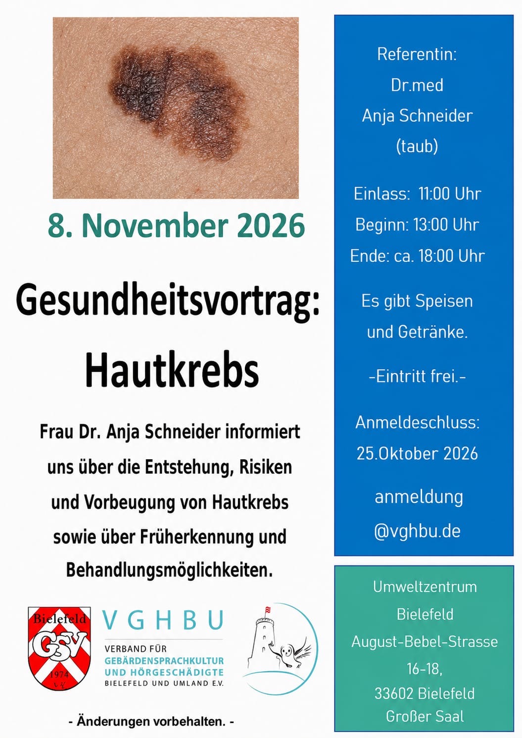 Gesundheitsvortrag "Hautkrebs"