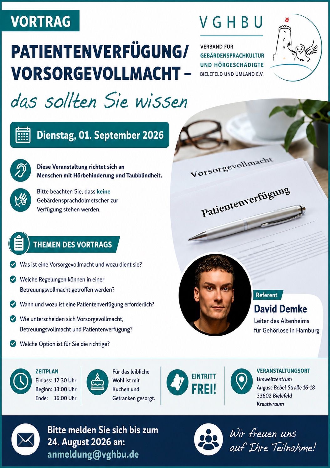 Vortrag "Patientenverfügung / Vorsorgevollmacht"